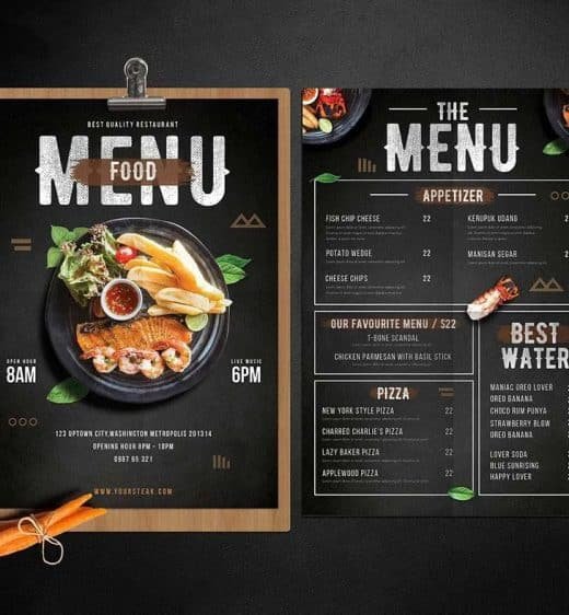 Animated video showcasing a restaurant menu with vivid visuals and detailed presentations of each dish, demonstrating the quality and creativity of the restaurant’s offerings.