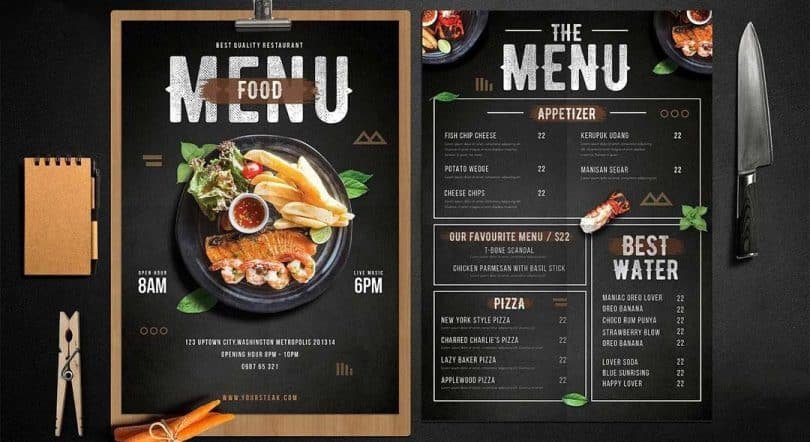 Animated video showcasing a restaurant menu with vivid visuals and detailed presentations of each dish, demonstrating the quality and creativity of the restaurant’s offerings.