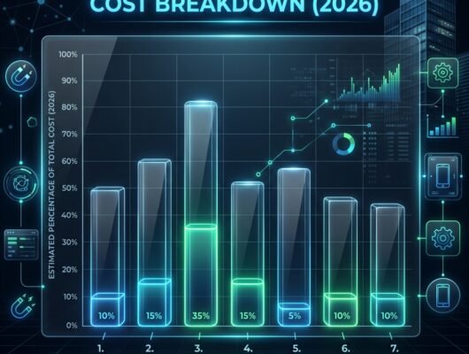 Bar chart showing mobile app development costs in 2026