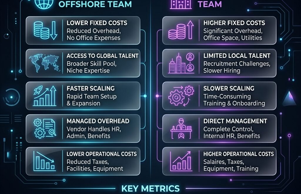 Infographic comparing offshore vs inhouse
