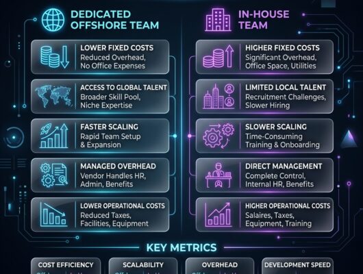 Infographic comparing offshore vs inhouse
