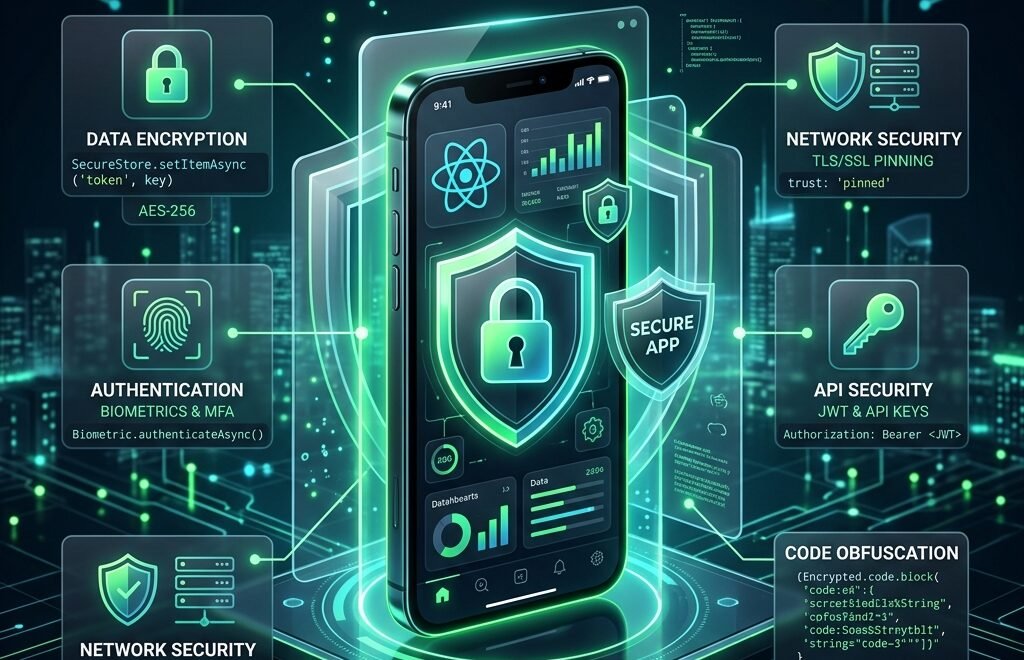 Security shields protecting mobile app