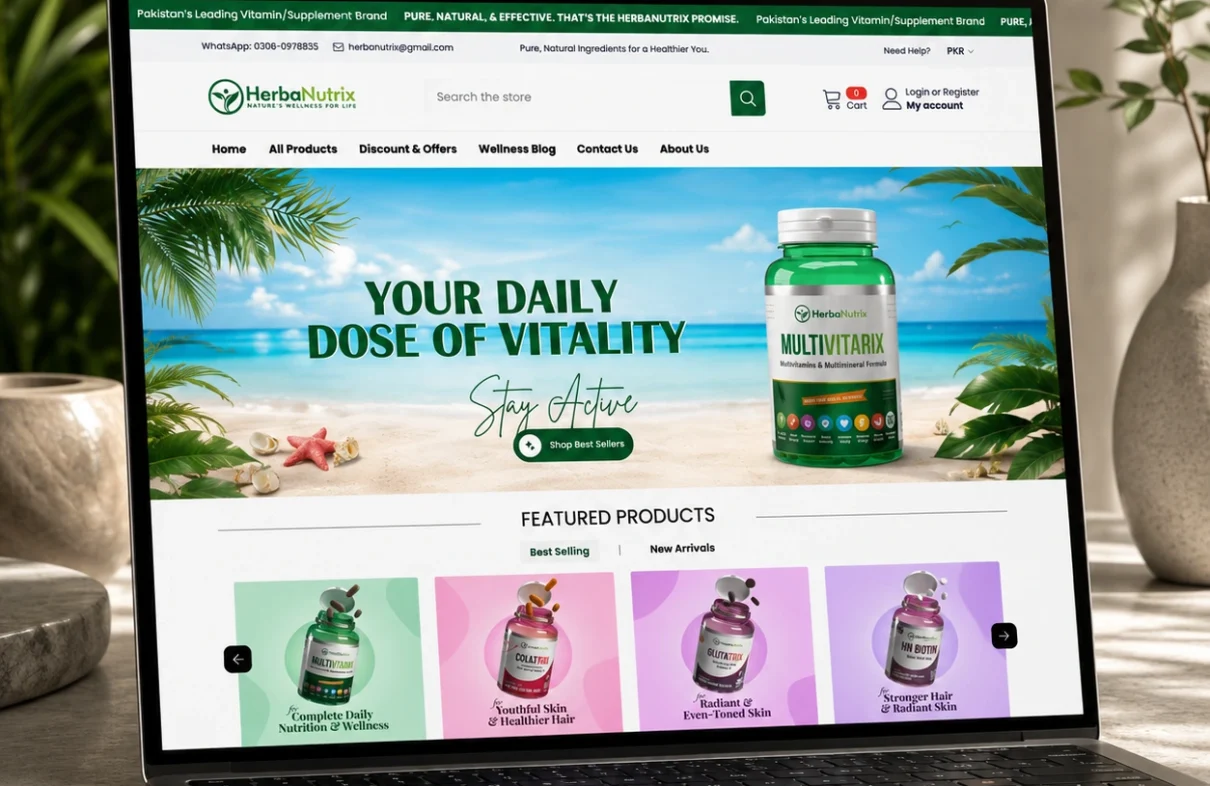 HerbaNutrix — Shopify Storefront for a Supplement & Skincare Brand