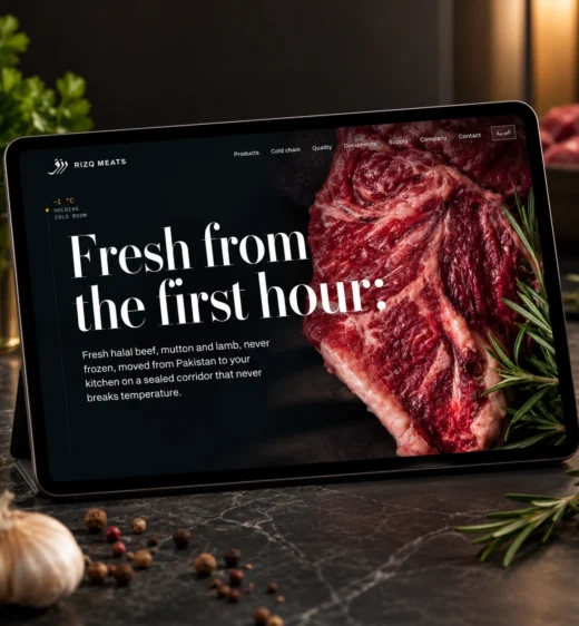 Rizq Meats — Cold Chain Website for Halal Meat Exporter